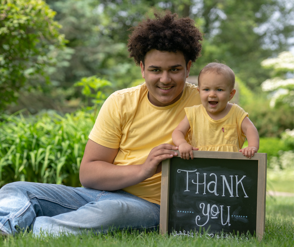 Lutheran Social Services client posing with daughter