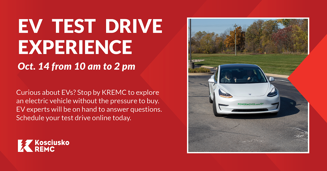 Graphic promotion for KREMC EV Test Drive Experience