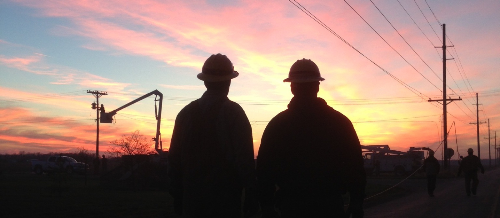 Linemen at Sunset